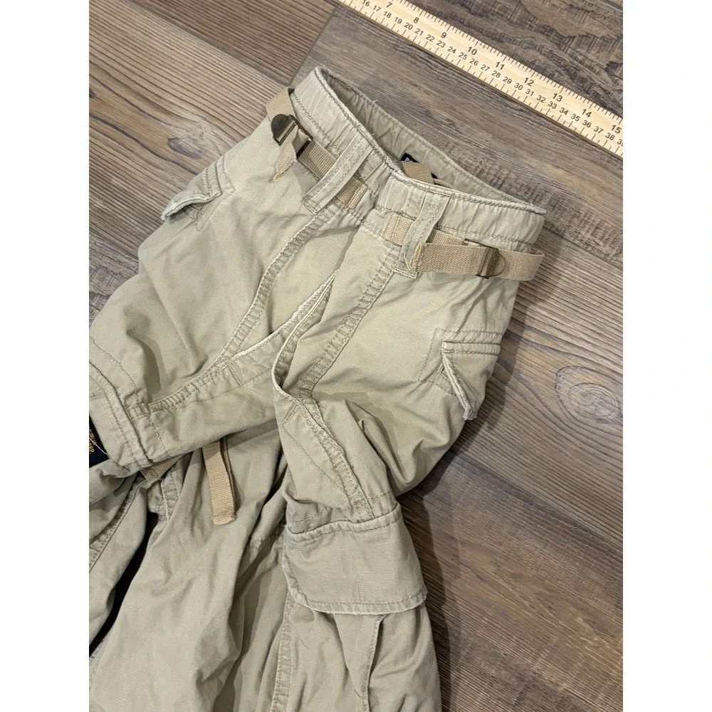 Vintage Y2K Polo Ralph Lauren Cargo Auth Military Surplus Pants 34x30 Baggy Tan